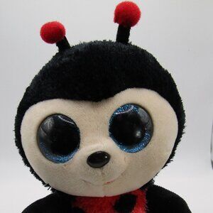 TY Beanie Boo "Izzy" Ladybug Red Black 6" Stuffed Animal Plush Toy NO Tags
